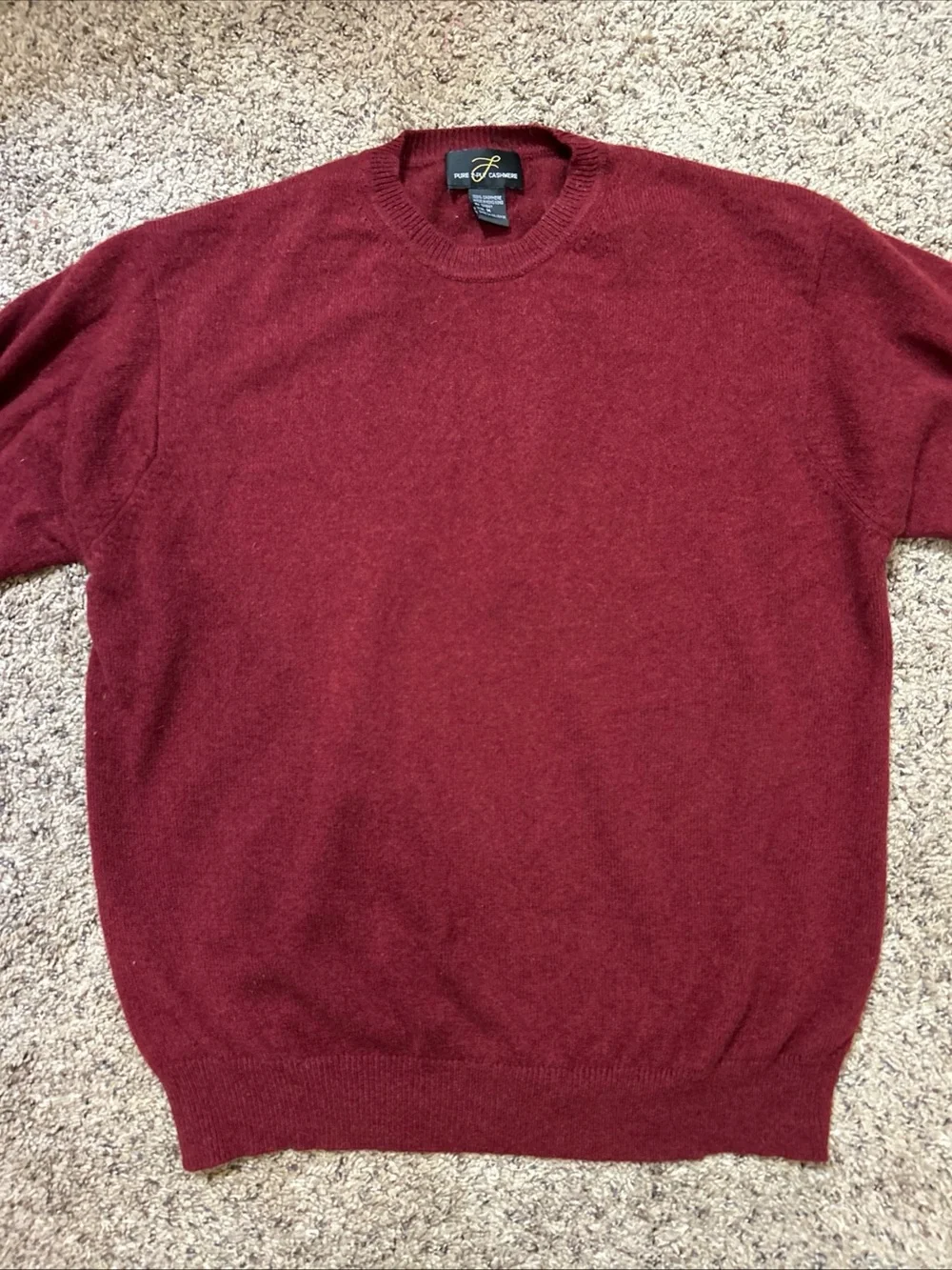 Vintage J Crew Pure Cashmere sweater Burgundy Crewneck Pullover Mens Medium